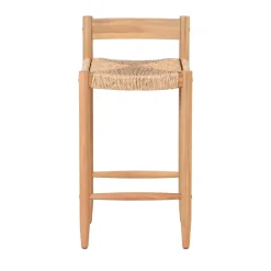 TANNO Lot de 2 tabourets de bar intérieur/extérieur en bois H66cm