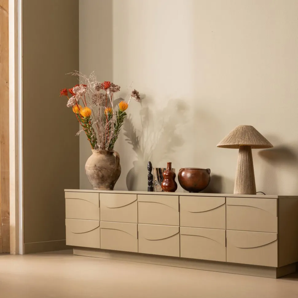 TEO Meuble TV 5 portes en bois L180cm