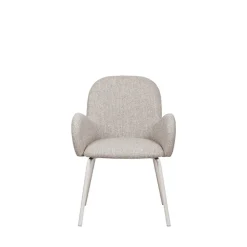 THÉODORE Lot de 2 fauteuils de table en tissu et métal