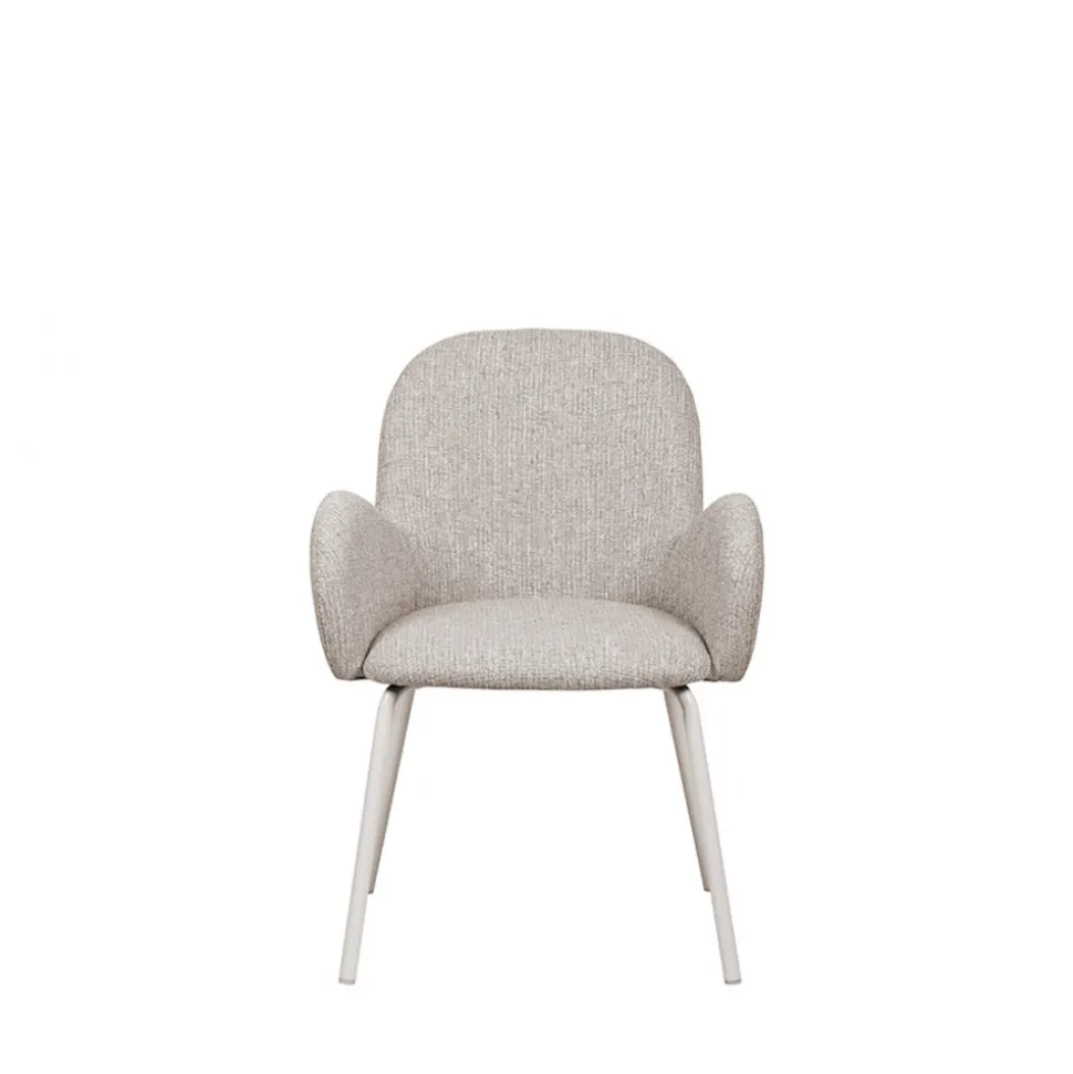 THÉODORE Lot de 2 fauteuils de table en tissu et métal