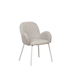 THÉODORE Lot de 2 fauteuils de table en tissu et métal