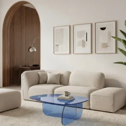 TILA Table basse organique en verre L100cm
