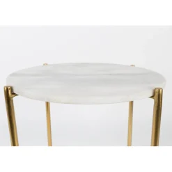 TIMPA Table d'appoint marbre et laiton