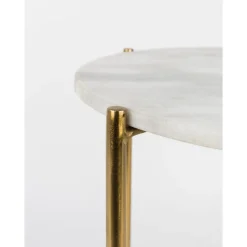 TIMPA Table d'appoint marbre et laiton