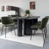 TIRANO Table à manger 8 personnes ovale en bois