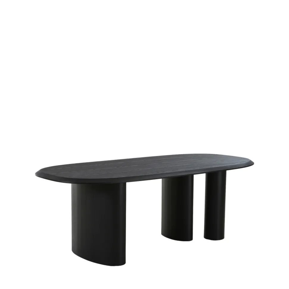 TIRANO Table à manger 8 personnes ovale en bois