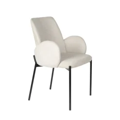 TJARDA Lot de 2 fauteuils de table en tissu et métal
