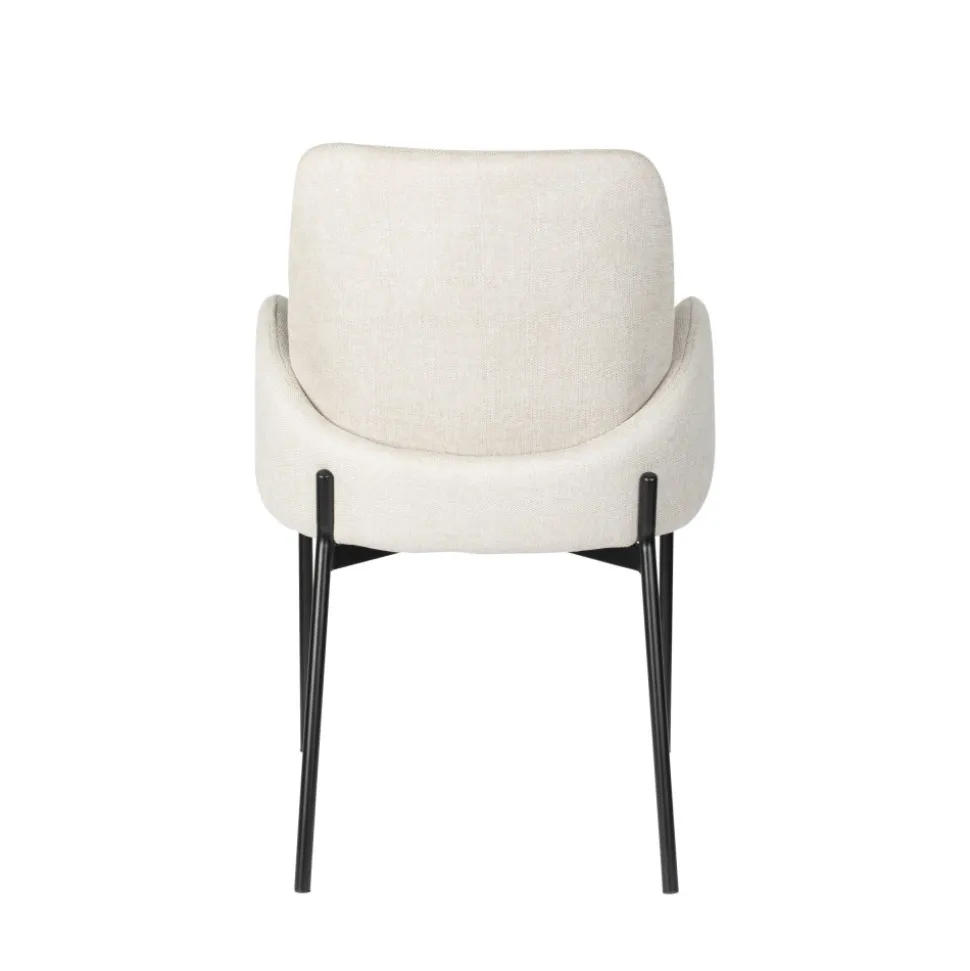 TJARDA Lot de 2 fauteuils de table en tissu et métal