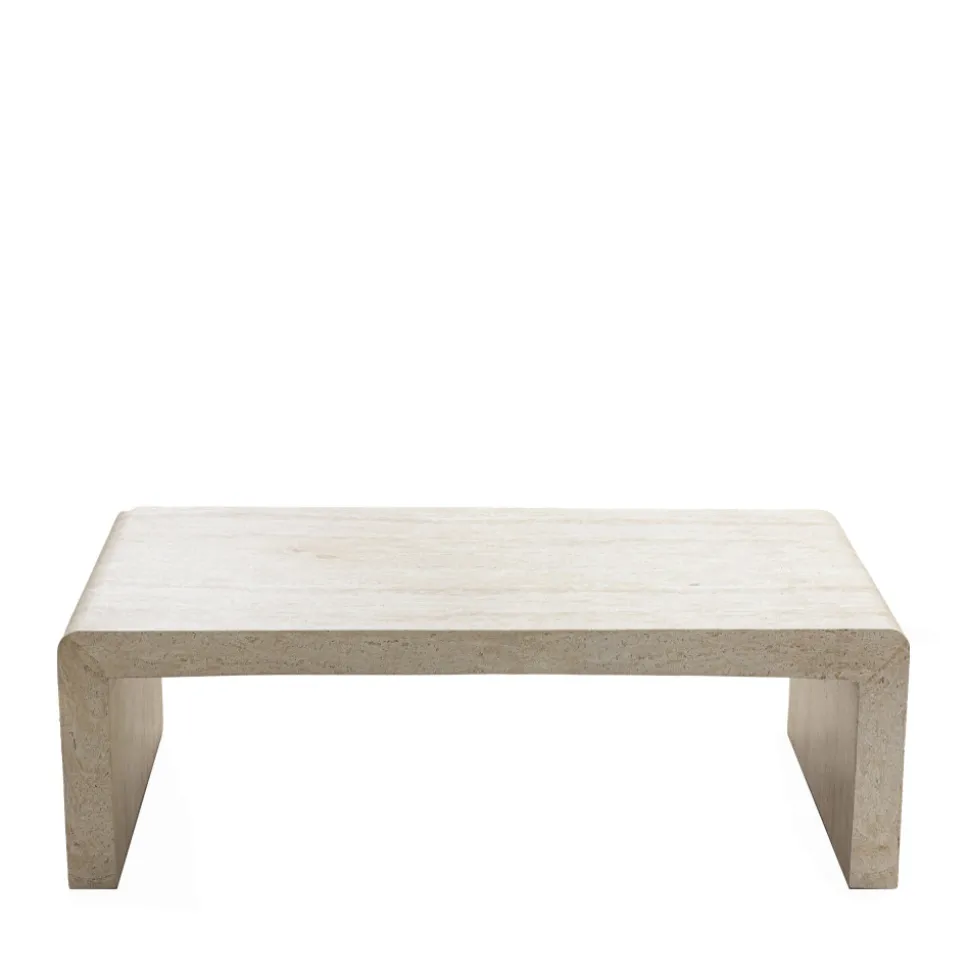 TOCOA Table basse effet travertin 120x55cm
