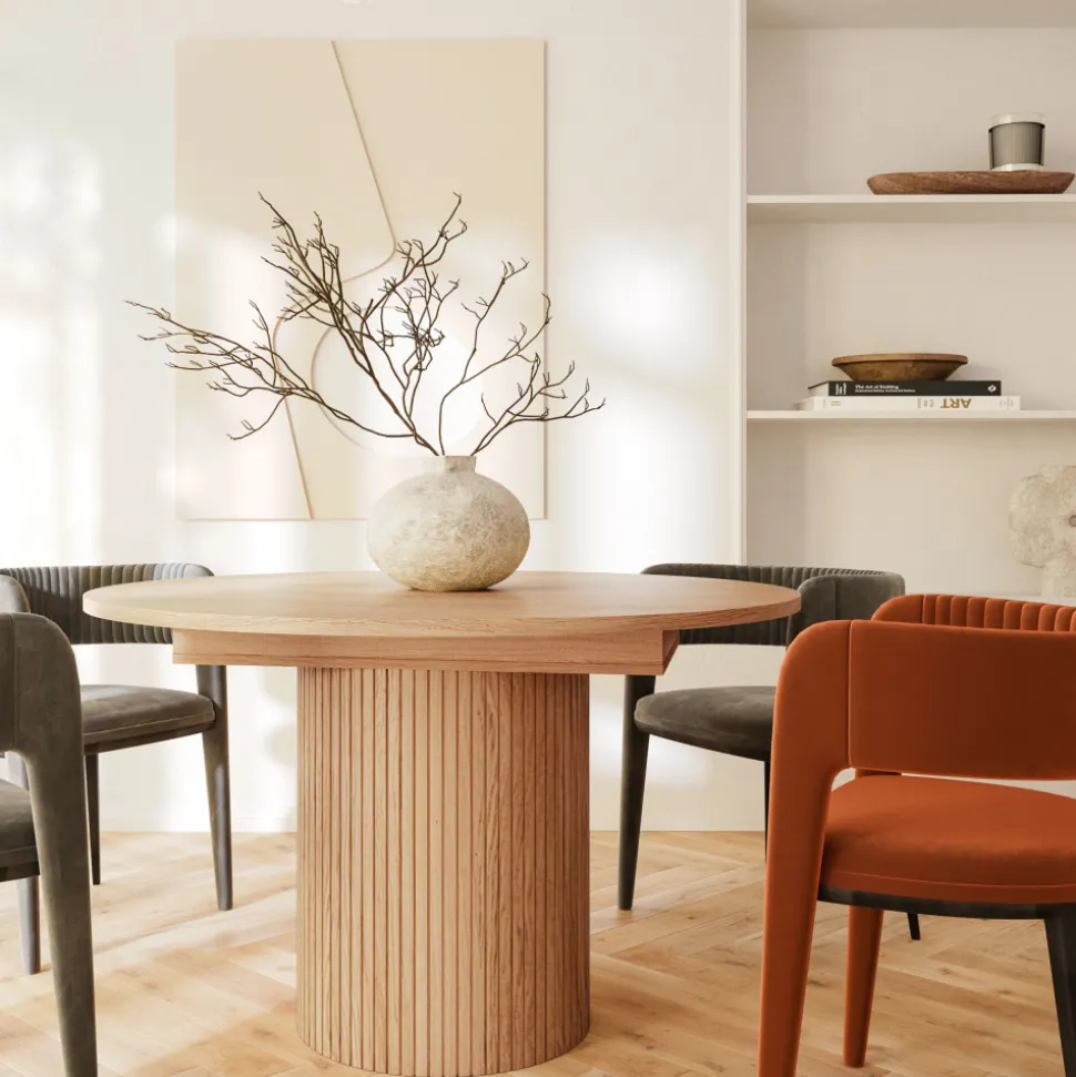 TOSCANA Table à manger extensible 4 à 6 personnes en bois ø120-160x120cm