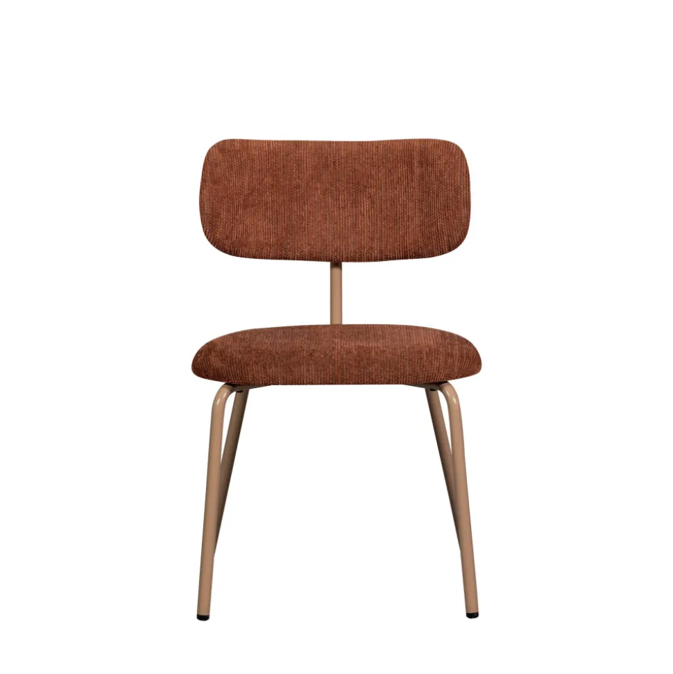 TRAVIS Lot de 2 chaises en tissu et pieds beiges
