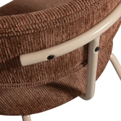 TRAVIS Lot de 2 chaises en tissu et pieds beiges