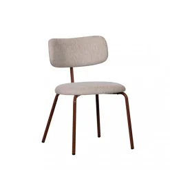 TRAVIS Lot de 2 chaises en tissu et pieds marron
