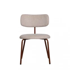 TRAVIS Lot de 2 chaises en tissu et pieds marron