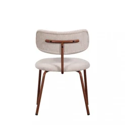 TRAVIS Lot de 2 chaises en tissu et pieds marron