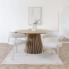 TRIVIO Lot de 2 fauteuils de table en tissu pieds beiges