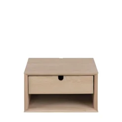 TROGON Table de chevet murale 1 tiroir, 1 niche en bois