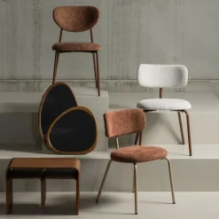 VALOR Lot de 2 chaises en tissu et métal
