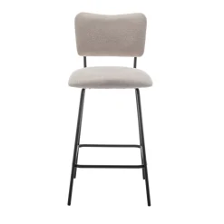 VANDER Lot de 2 chaises de bar en tissu et métal H65cm