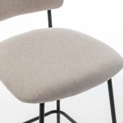 VANDER Lot de 2 chaises de bar en tissu et métal H65cm