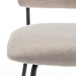 VANDER Lot de 2 chaises de bar en tissu et métal H65cm