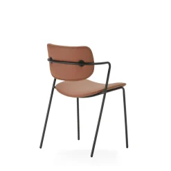 VELURA Lot de 2 chaises en simili cuir et métal