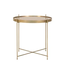 VENEZIA Table basse en verre et métal ø48xh48cm