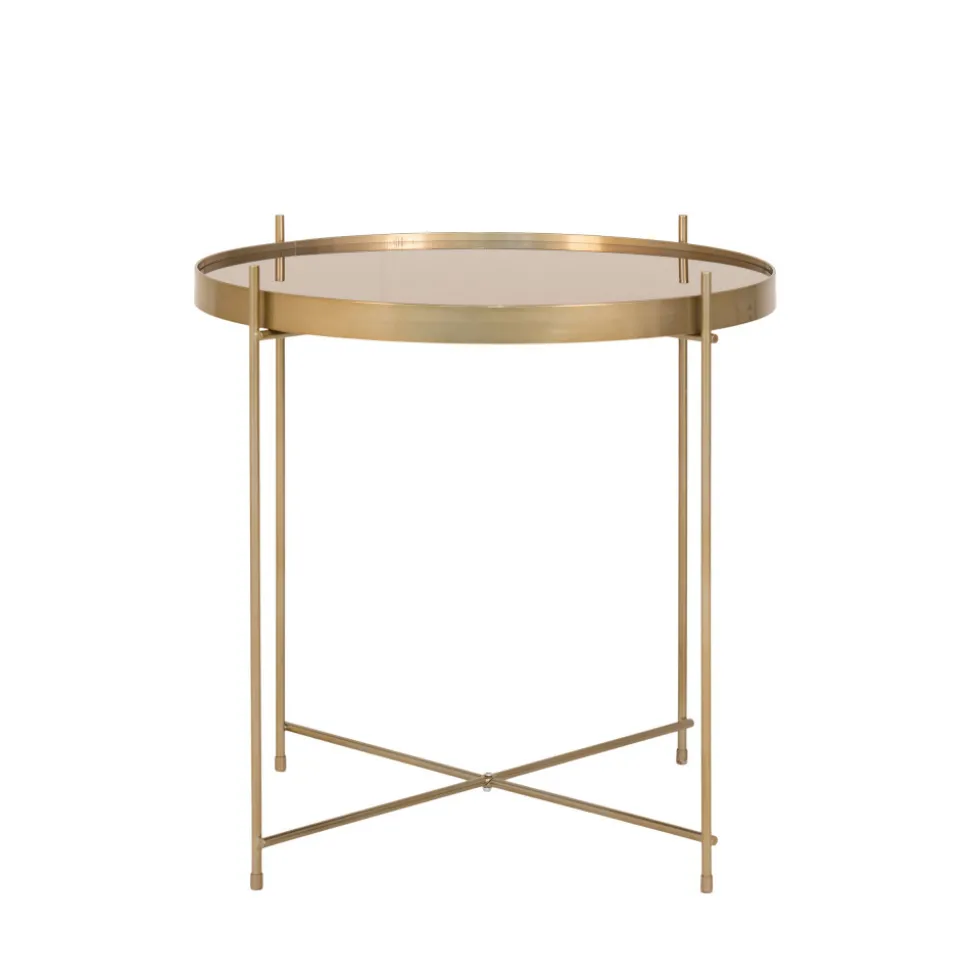 VENEZIA Table basse en verre et métal ø48xh48cm