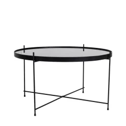VENEZIA Table basse en verre et métal ø70xh40cm