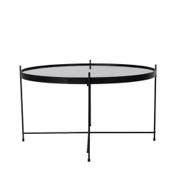 VENEZIA Table basse en verre et métal ø70xh40cm