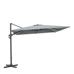 VEYA Parasol carré déporté en aluminium 3x3m