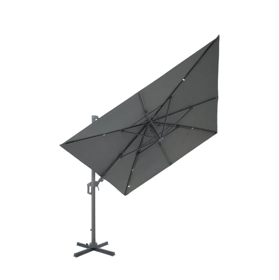 VEYA Parasol rectangulaire déporté en aluminium 3x4m