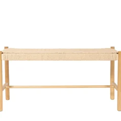 VICTOR Banc en corde tressée et bois L90cm