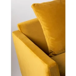 VILLABON Canapé 4 places en velours pieds épingles noirs