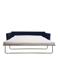 VILLABON Canapé convertible 3 places en velours pieds bois foncé