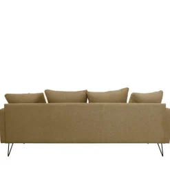 VILLABON Canapé convertible 4 places en tissu pieds épingles noirs