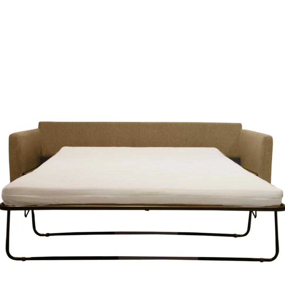 VILLABON Canapé convertible 4 places en tissu pieds épingles noirs