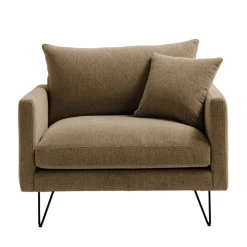 VILLABON Fauteuil XL en tissu pieds épingles noirs
