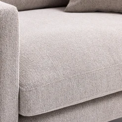 VILLABON Fauteuil XL en tissu pieds bois foncé