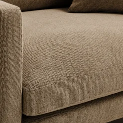 VILLABON Fauteuil XL en tissu pieds bois foncé