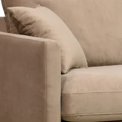 VILLABON Fauteuil XL en velours pieds bois foncé