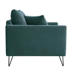 VILLABON Fauteuil XL en velours pieds épingles noirs