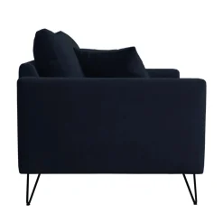 VILLABON Fauteuil XL en velours pieds épingles noirs