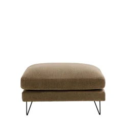 VILLABON Pouf en tissu pieds épingles noirs