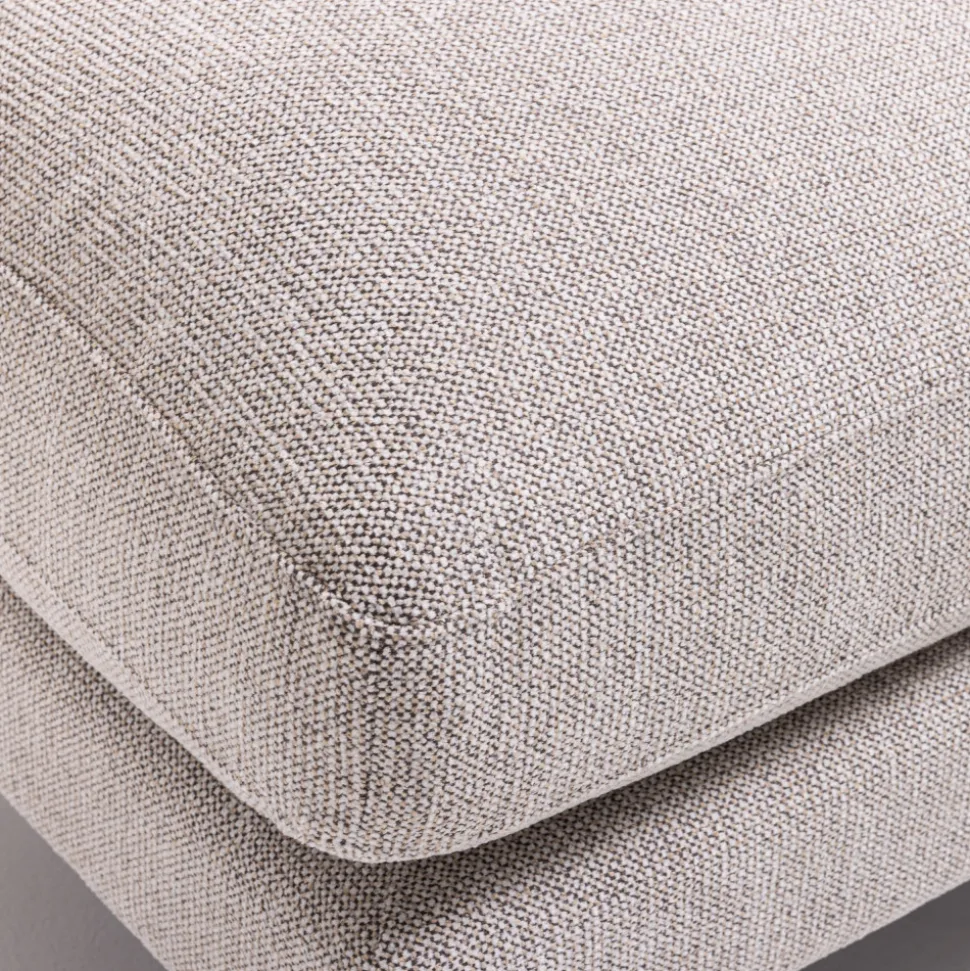 VILLABON Pouf en tissu pieds épingles noirs