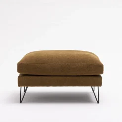 VILLABON Pouf en tissu pieds épingles noirs