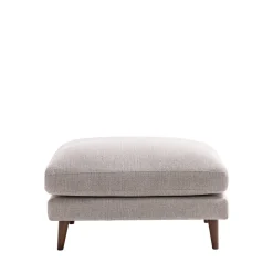 VILLABON Pouf en tissu pieds bois foncé