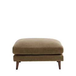 VILLABON Pouf en tissu pieds bois foncé