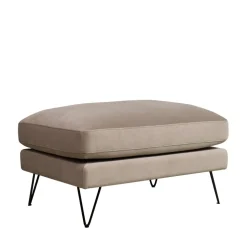 VILLABON Pouf en velours pieds épingles noirs