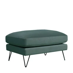 VILLABON Pouf en velours pieds épingles noirs